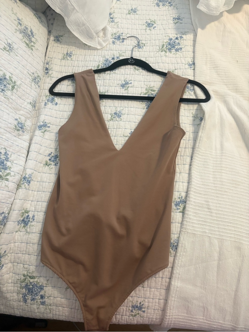 Free People Sleeveless V-Neck Bodysuit in Brown